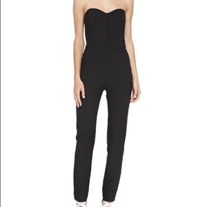 VERONICA BEARD BLACK STRAPLESS PONTE BUSTIER JUMPSUIT sz 0